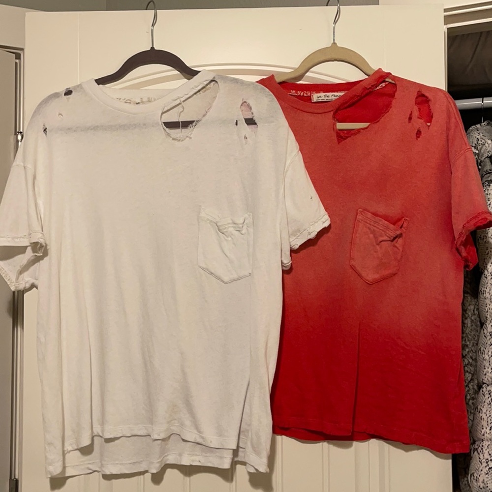 Free people distressed tees